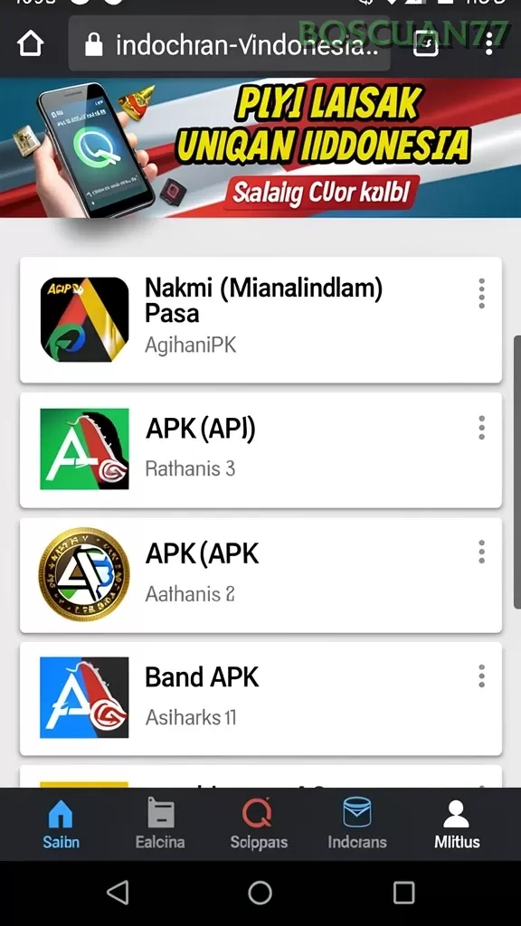 Cuplikan layar ZARA4D — menu navigasi