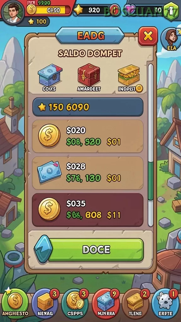 Cuplikan layar BOYABET88 — menu navigasi